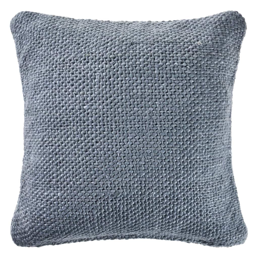20" Frost Blue Woven Square Throw Pillow