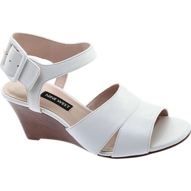 nine west white wedge sandals