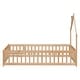 preview thumbnail 53 of 109, Twin/Full Montessori Toddler Floor Bed Frame, Modern House-Shaped Bed Frame with Fence and Full-Length Guardrails for Girls Boys