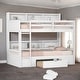 preview thumbnail 1 of 26, Multi-functional Twin Size Bunk Bed with Built-in Shelves Beside both Upper and Down Bed and Storage Drawer White
