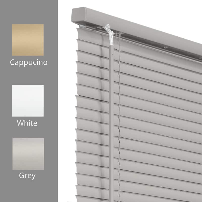 CHICOLOGY Cordless 1-Inch Vinyl Mini Blinds, Gloss Grey 60 Height