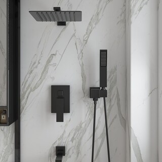 10 Inches Rain Shower Head with Handheld Shower Valve, three-function