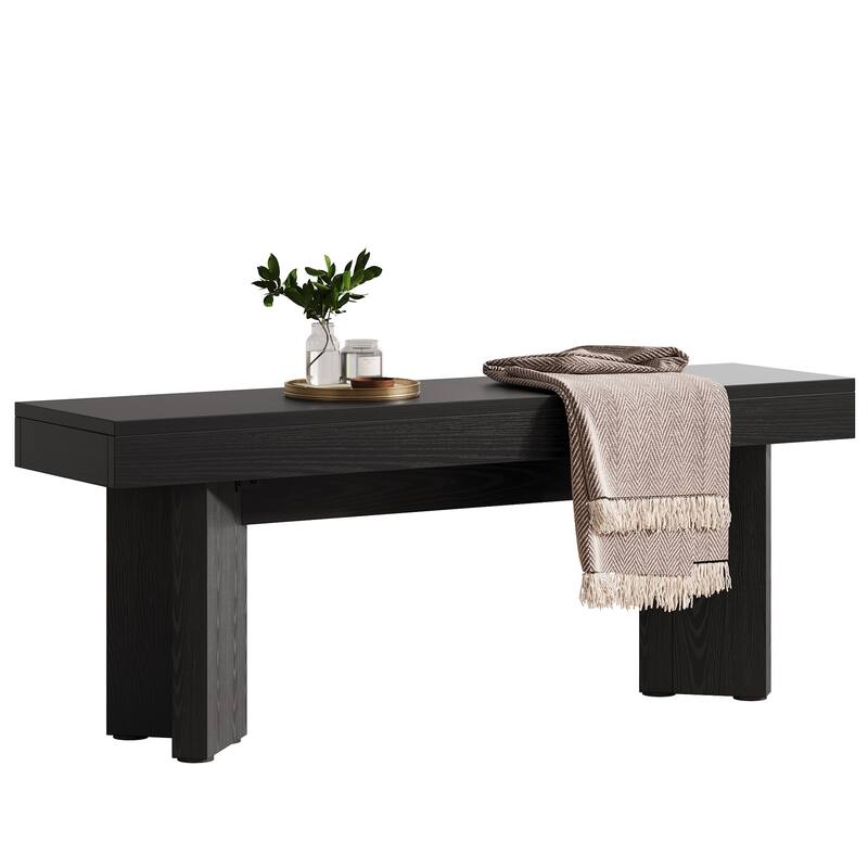 Wood Entryway Bench, Long Indoor End of Bed Bench, Bedroom Hallway Foyer Accent Seat Bench