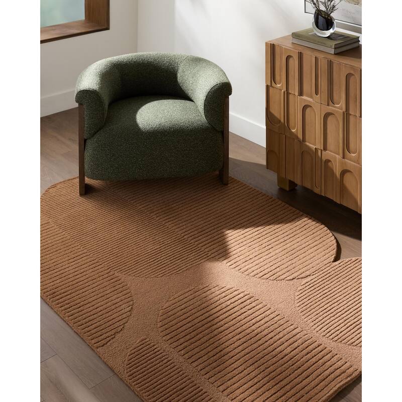 Livabliss Tate Modern & Contemporary Area Rug - Burnt Orange - 8' x 10'