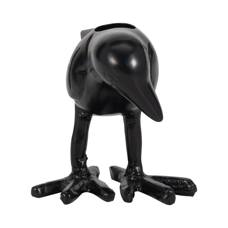 Aluminum Crow-Shaped Taper Candle Holder - Black, 4 in. - 6.0"