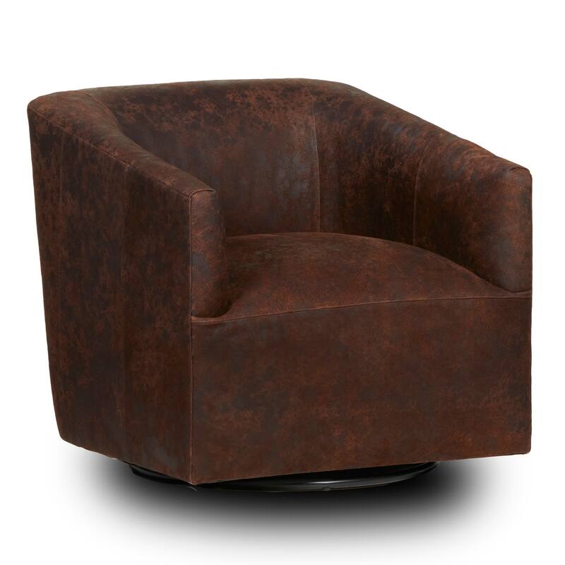 Classic Home Chloe Leather Swivel Accent Chair