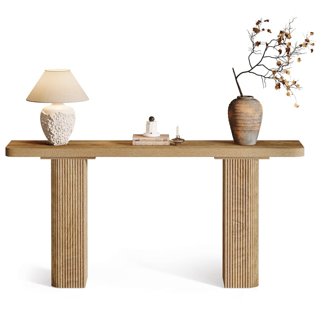 63-Inch Long Entryway Table, Farmhouse Console Table Behind Couch