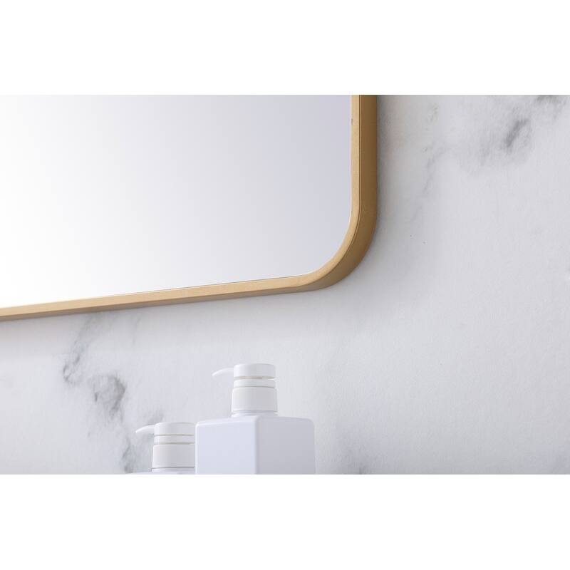 Ezra Soft Corner Metal Rectangular Mirror