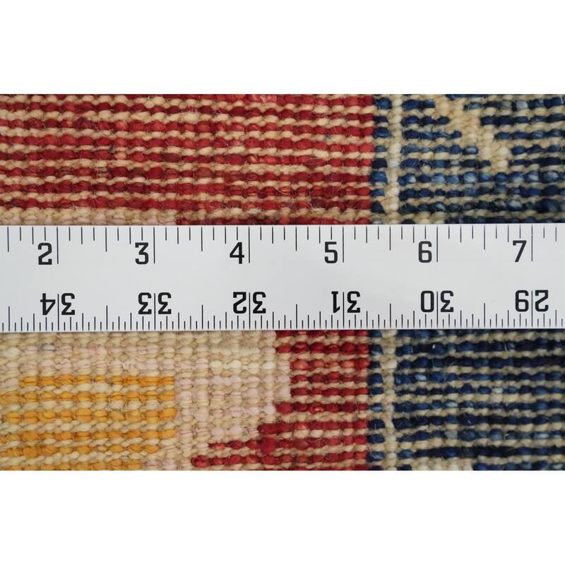 Hand Knotted Oriental 100% Wool Carpet Transitional Floral Navy Blue & Blues Oushak Area Rug - 6' 6'' X 4' 11''