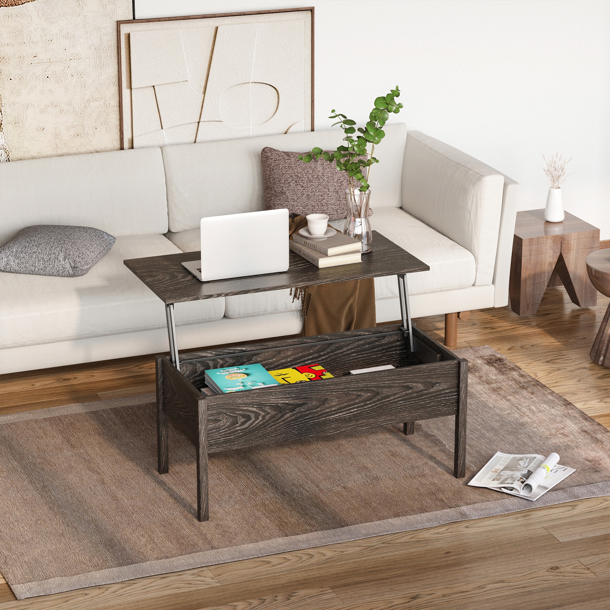 Live edge lift top coffee table shop