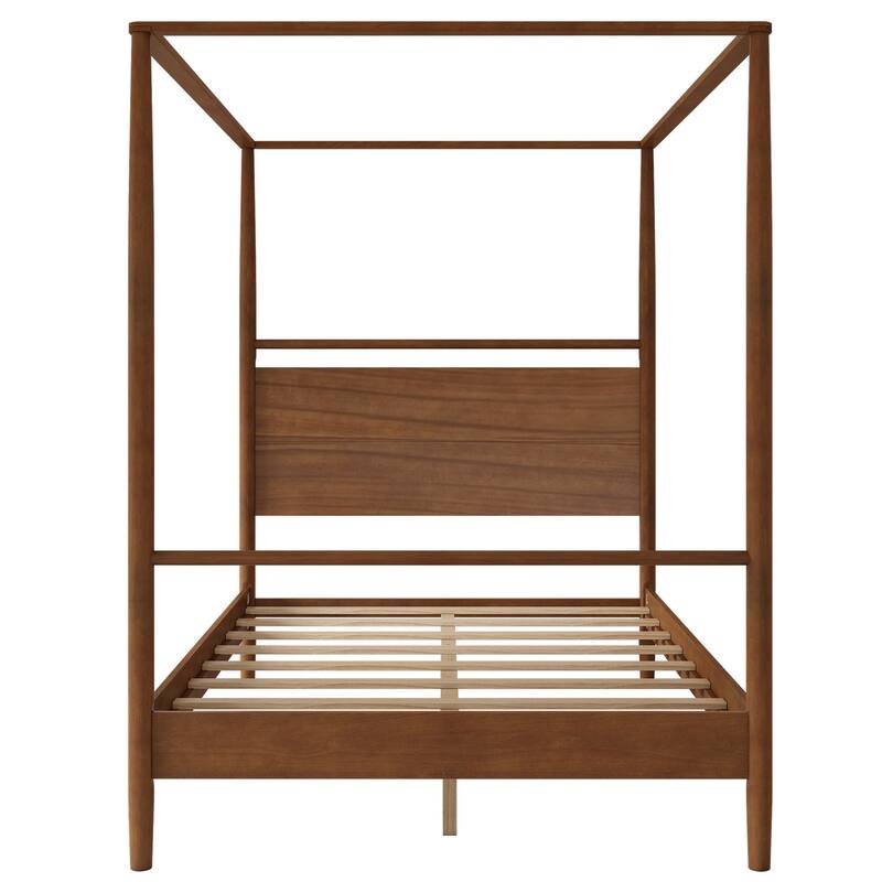 Wood Canopy Bed Frame Four Posters Bed, No Box Spring Needed