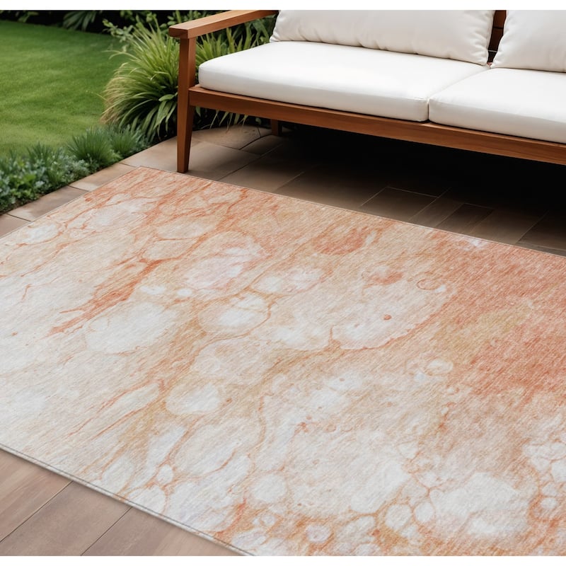 HomeRoots Abstract Transitional Rectangle Outdoor Rug - 8' X 10'