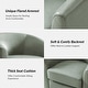 preview thumbnail 20 of 49, HULALA HOME Althea Modern Genuine Leather Swivel Barrel Chair with Solid Wood Base