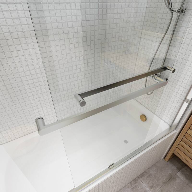 TOOLKISS Double Sliding Bathtub Shower Door - 56-60 inch.W x 58 inch.H - 56-60 inch.W x 58 inch.H