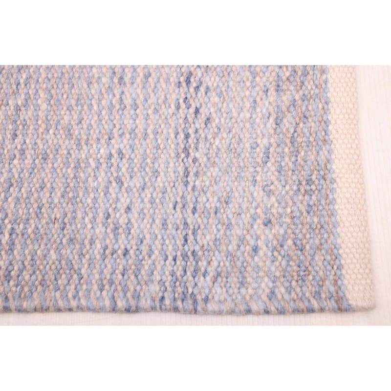 ECARPETGALLERY Flat-Weave Nevada Light Denim Blue Wool Kilim - 5'2 x 7'9