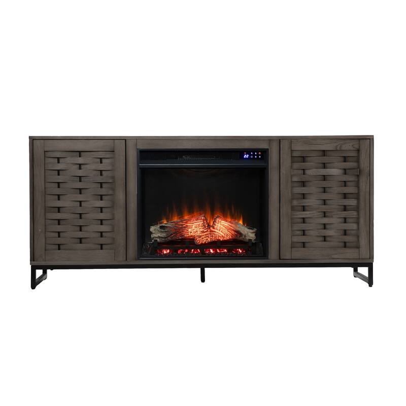 SEI Furniture Akehurst Electric Fireplace TV Stand with Storage