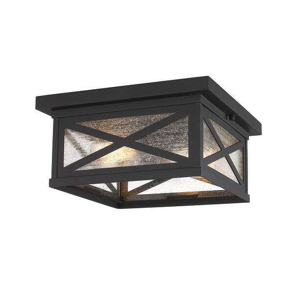 slide 2 of 5, Brookside 2 Light Outdoor Flush Ceiling Mount Fixture - 12