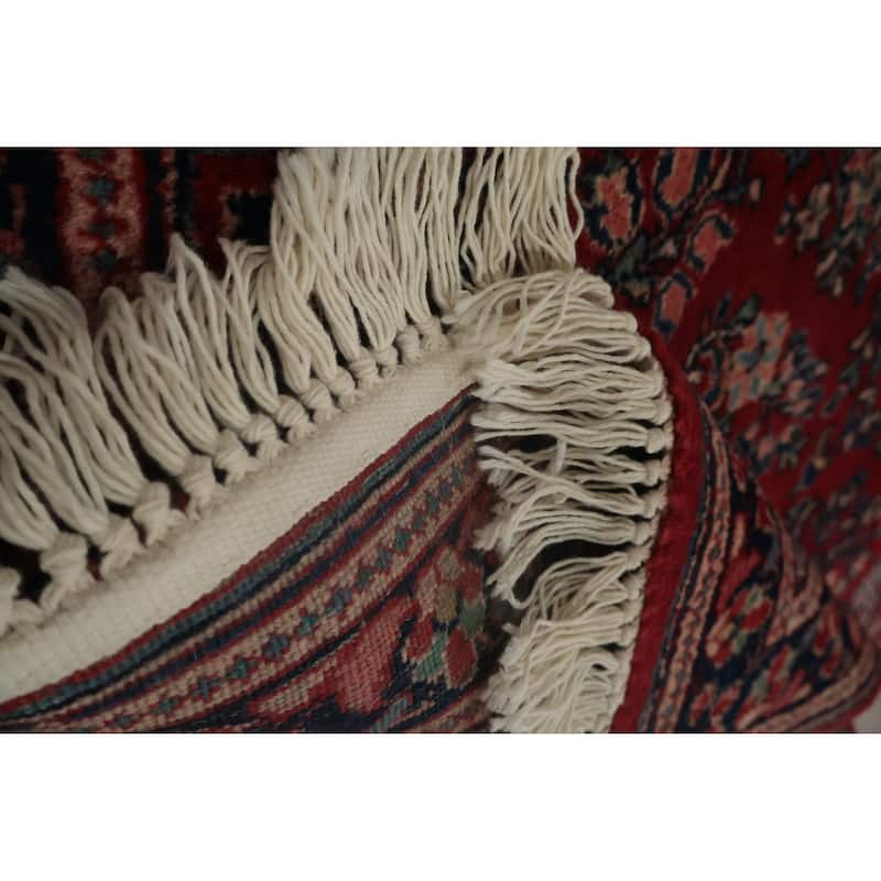 Hand Knotted Oriental 100% Wool Carpet Traditional All-Over Red Sarouk Runner Rug - 7' 6'' X 2' 8''