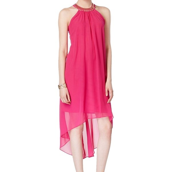 Shop SLNY NEW Pink Women's Size 16 Sheath Hi-Low Embellished Hlater ...