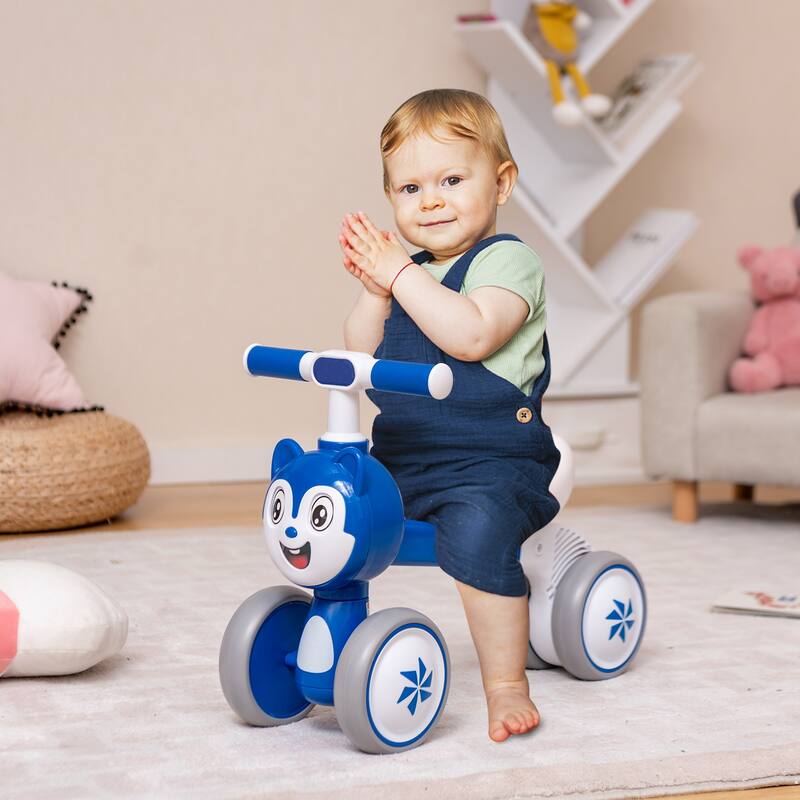 2-in-1 Blue Toddler Balance Bike with Carbon Steel Frame for Ages 10-36 Months Smooth Ride - 22" x 10.5" x 16" (L x W x H)