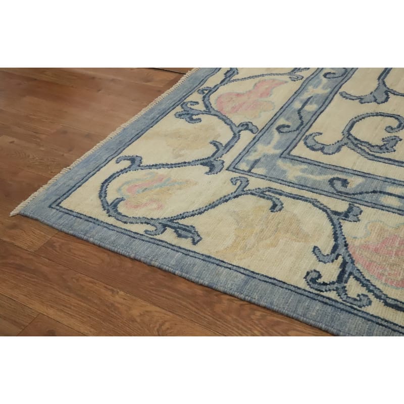 Hand Knotted Traditional Wool Beige Geometric Area Rug - 10' 0'' X 8' 1''