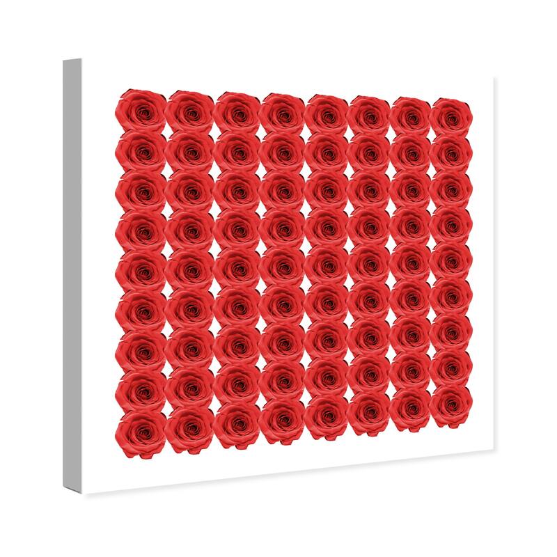 Wynwood Studio Canvas Floral and Botanical Rose Red Box Red and Transitional Wall Art Canvas Print