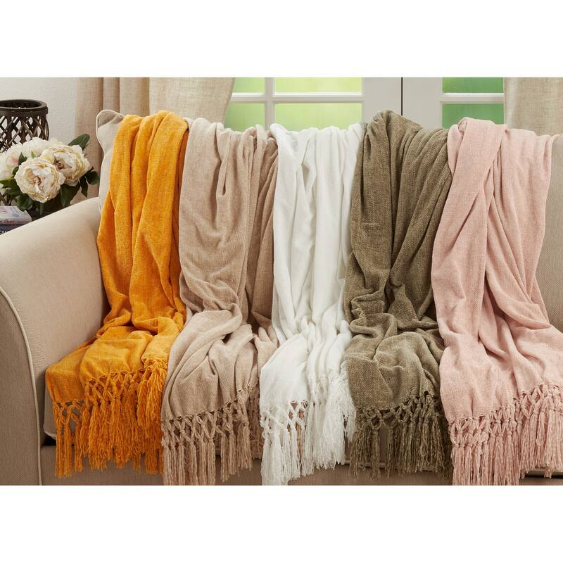 Knotted Design Chenille Throw