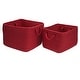 preview thumbnail 12 of 21, Modern Farmhouse Braided Mudroom Storage 12"x10"x8"/16"x12"x10" - Deep Red
