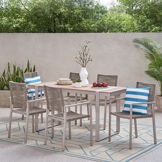 Harding Outdoor Aluminum Outdoor 7 Piece Dining Set by Christopher Knight Home