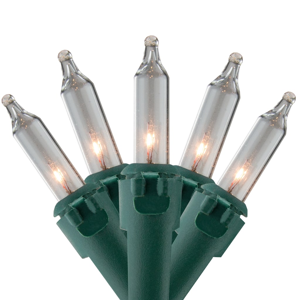 100-Count Clear Mini Christmas Light Set - Green Wire