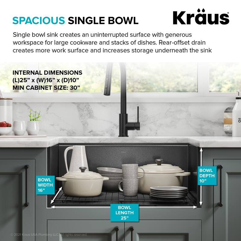 KRAUS Kore Workstation Undermount Stainless Steel Kitchen Sink