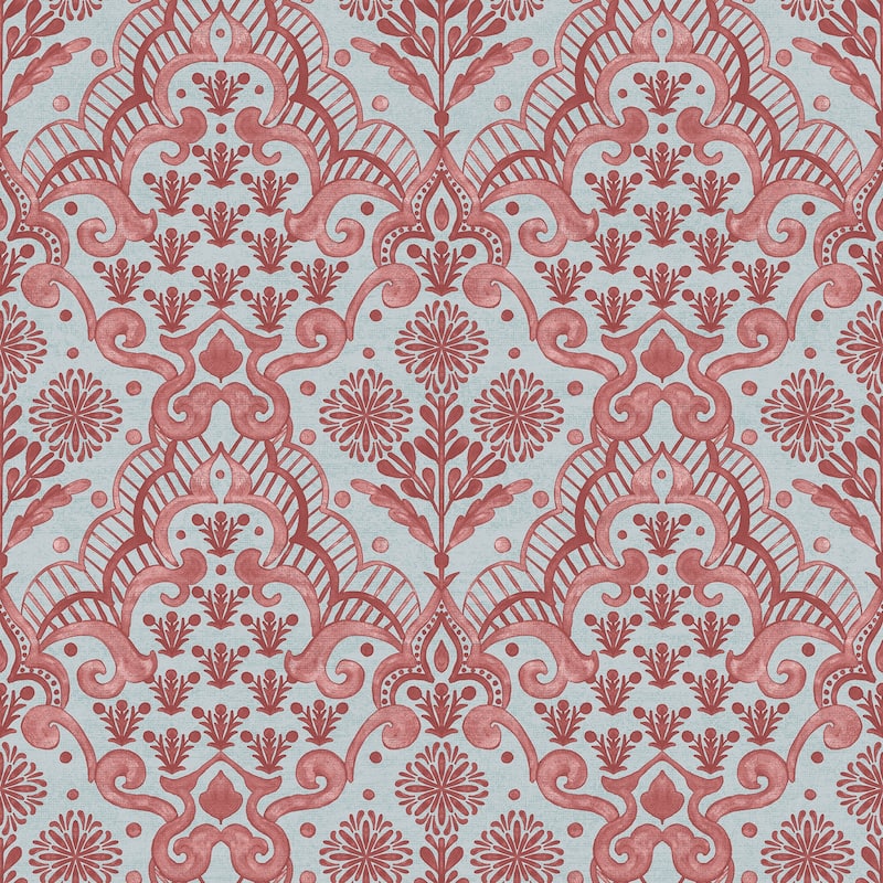 NuWallpaper Brownstone Boys Brownstone Blooms Brick and Sky Peel and Stick Wallpaper - N/A