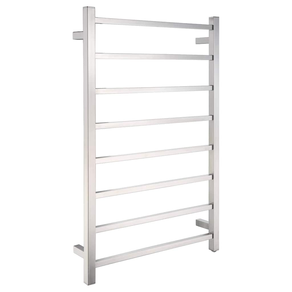 Bell 8-Bar Stainless Steel Wall Mounted Electric Towel Warmer Rack in Polished Chrome
