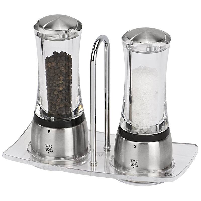 Peugeot Daman U'Select Shaftless 6.5 Inch Salt Mill, Stainless Steel - Stainless Steel & Clear - Stainless Steel & Clear
