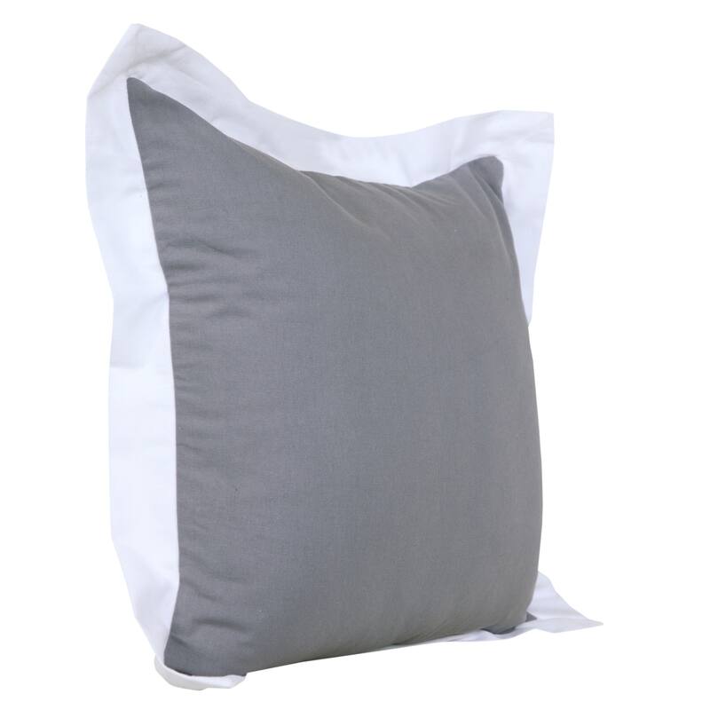 HomeRoots 20" X 20" Gray And White 100% Cotton Geometric Zippered Pillow