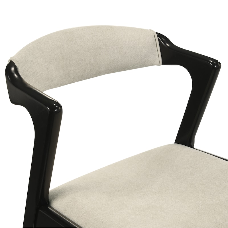 Roundhill Furniture Lavin Walnut Finish Upholstered Dining Chairs, Set of 2