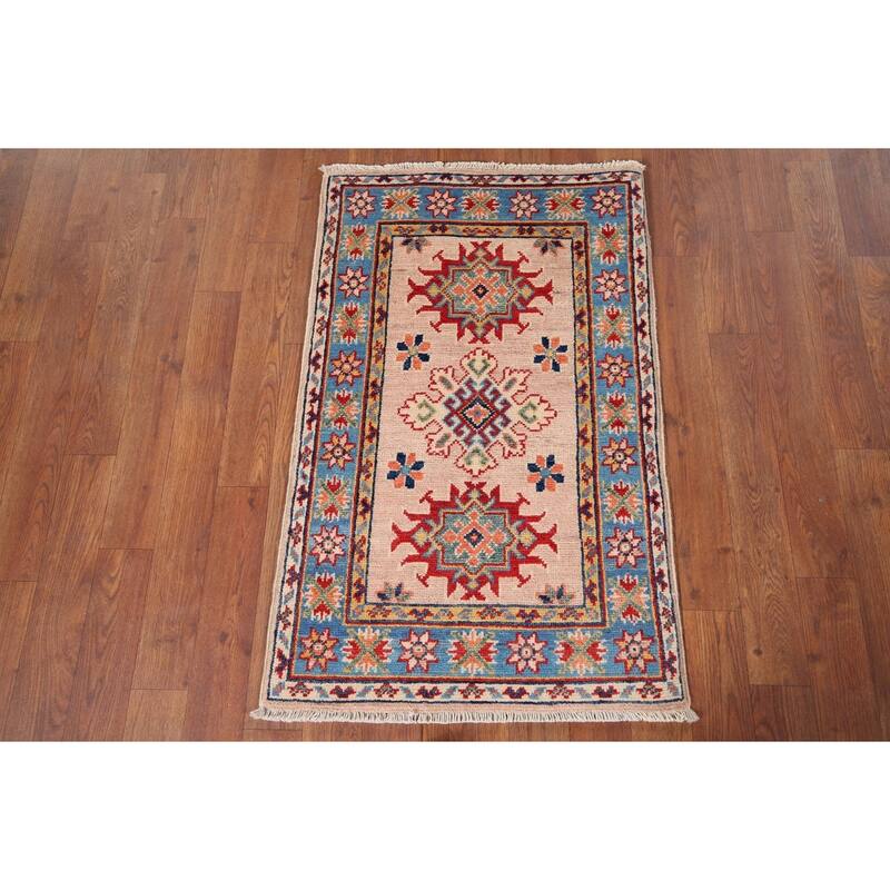 Kazak Oriental Accent Rug Hand-Knotted Wool Carpet - 1'11" x 3'0"