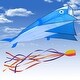 preview thumbnail 2 of 11, 3D Kite Huge Frameless Soft Parafoil Giant Dolphin Blue