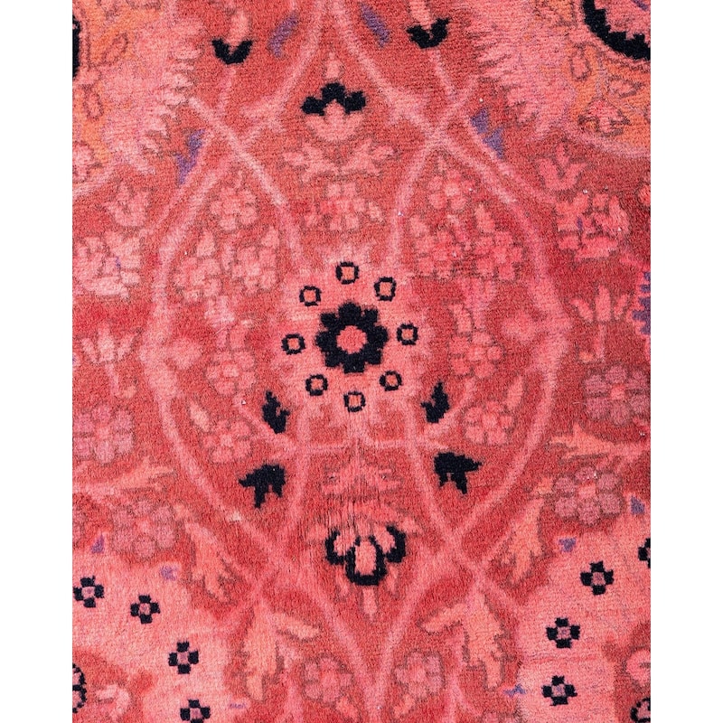 Fine Vibrance, One-of-a-Kind Hand-Knotted Runner Rug - Pink, 3' 3" x 9' 1" - 3' 3" x 9' 1"