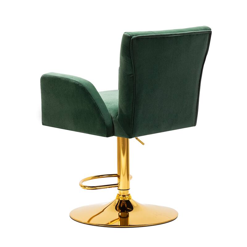 Loreto Modern Tufted Velvet Swivel chair with Adjustable Height Set of 2 by HULALA HOME