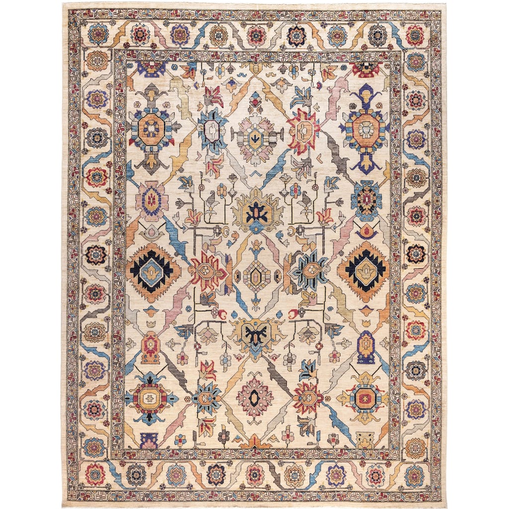 Serapi One-of-a-Kind Hand-Knotted Area Rug - Ivory - 9' 1" x 11' 11"