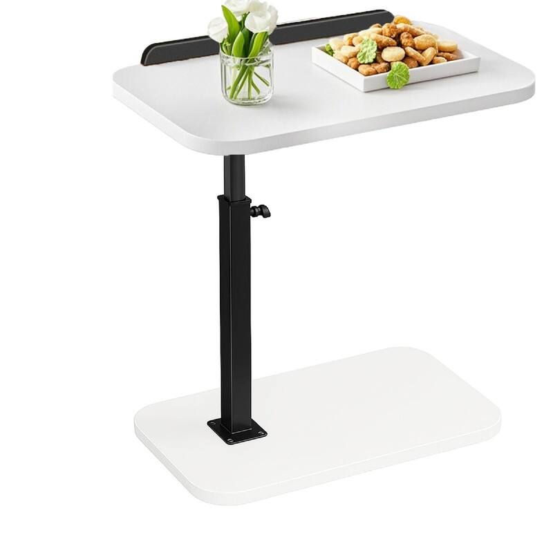 C Table End Table Adjustable Height - 15.7"D x 11.8"W x 30"H - White