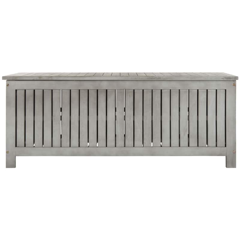 SAFAVIEH Outdoor Priscila Cushion Storage Box - Grey Wash - 48Wx20Dx19H