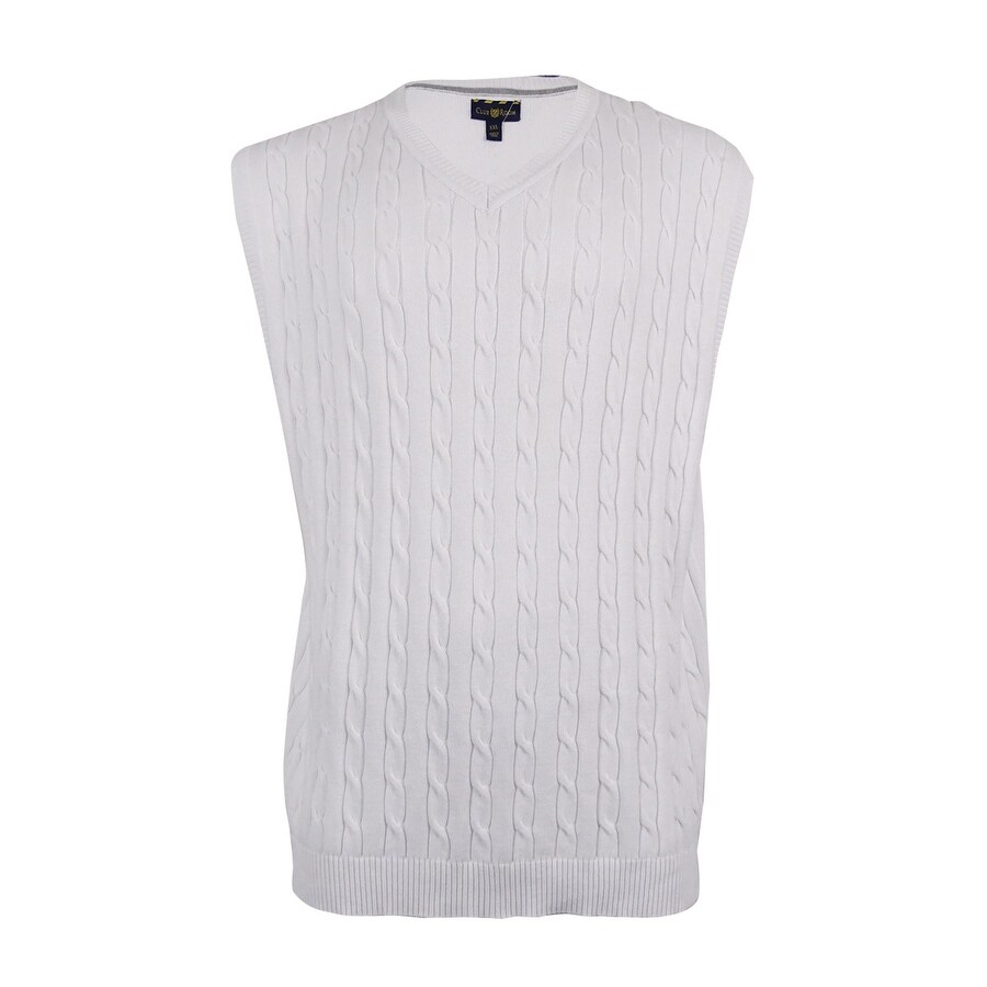 Shop Club Room Men S Cable Knit Cotton Sweater Vest Overstock