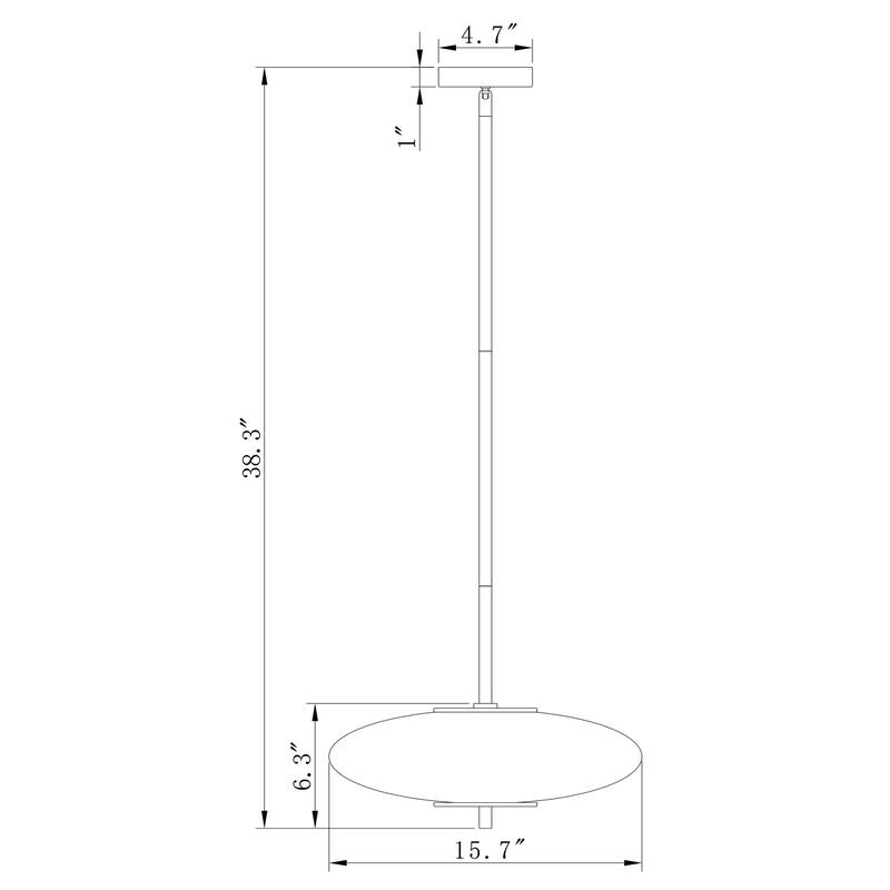 Caio Brass Pendant Light with Oval Disk Frosted Glass Shade