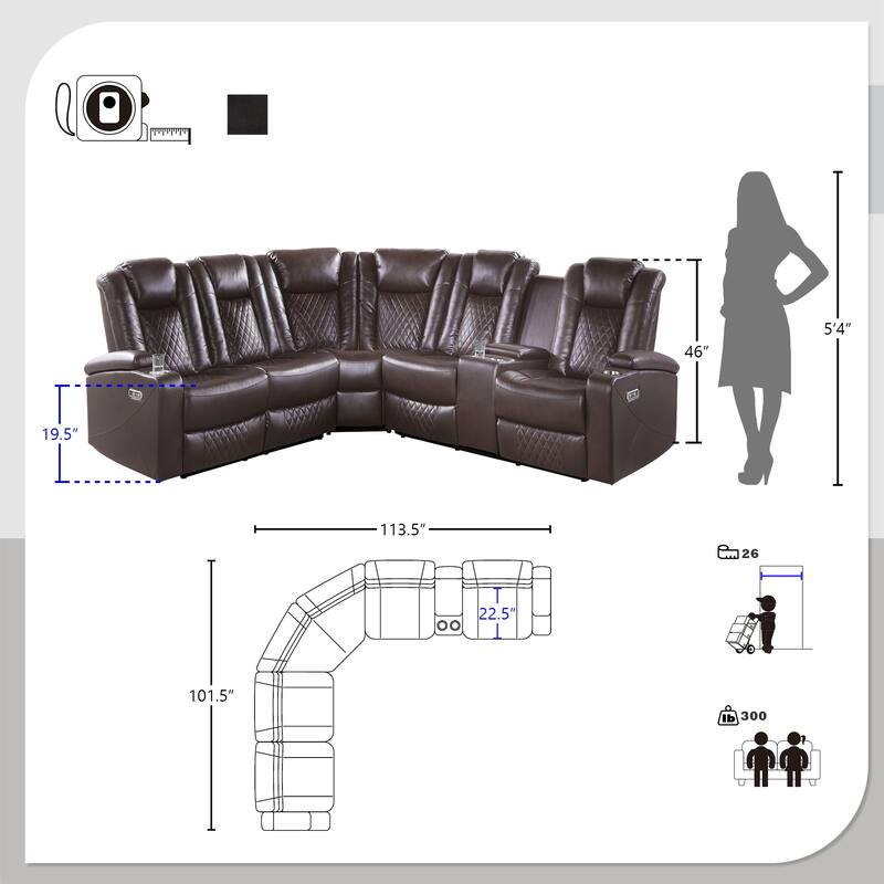 Carlisle Power Reclining Sectional Sofa