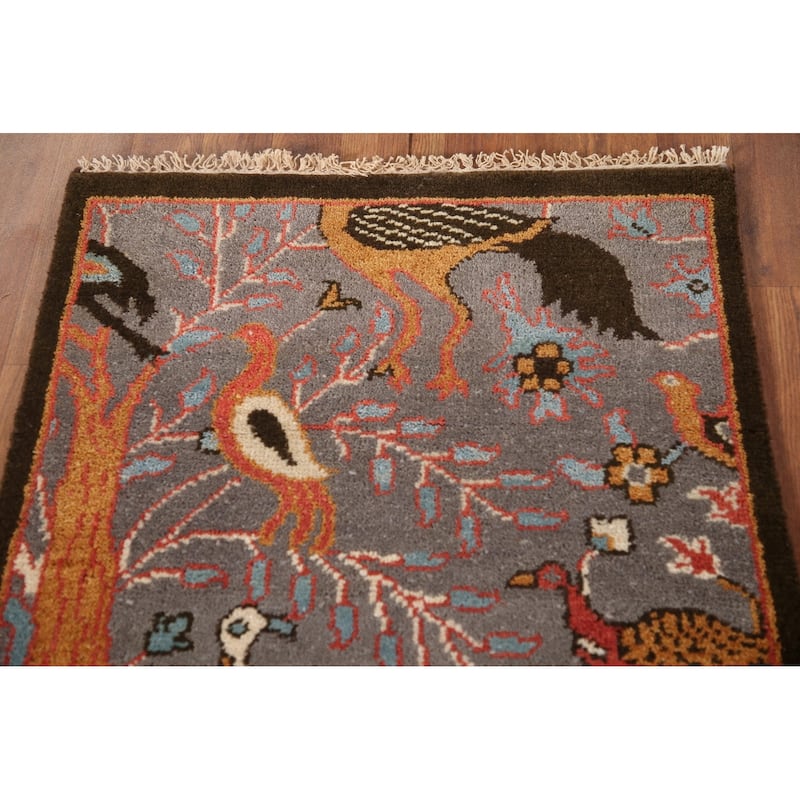 Animal Pictorial Ziegler Accent Rug Handmade Wool Carpet - 2'6"x 5'10"