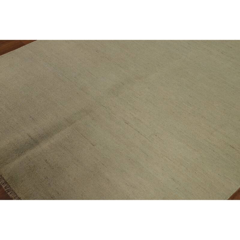 Contemporary Solid Gabbeh Oriental Area Rug Handmade Wool Carpet - 4'11" x 6'4"