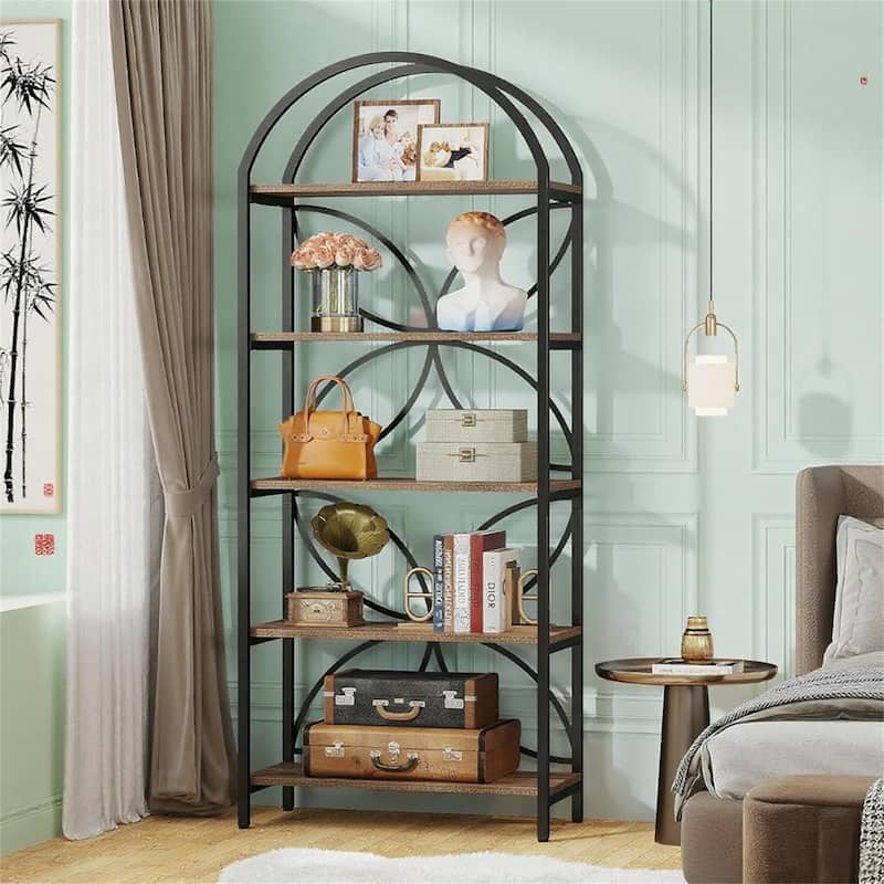 Industrial Narrow 5-Tier Bookcase