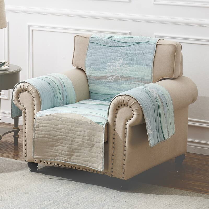 Greenland Home Fashions Maui Reversible Arm Chair Protector - 81 x 81 inches